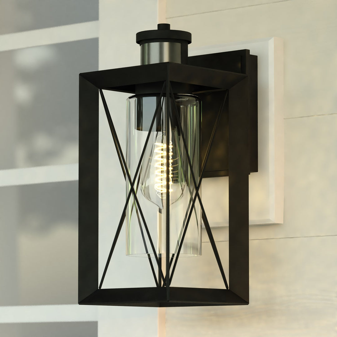 Dualux 6-In. W Outdoor Motion Sensor Wall Light Matte Black