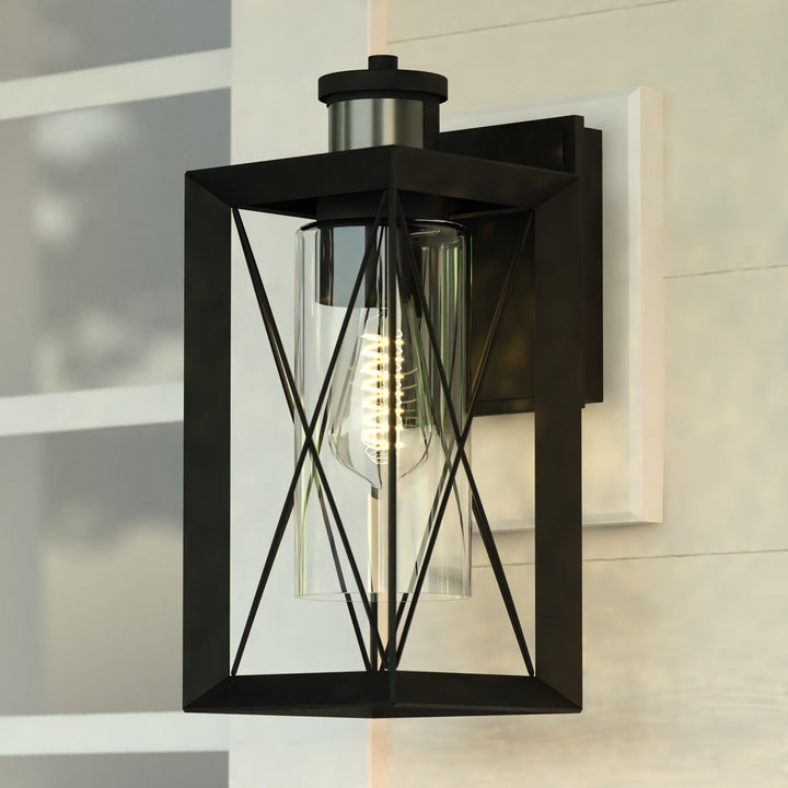 Dualux 6-In. W Outdoor Motion Sensor Wall Light Matte Black
