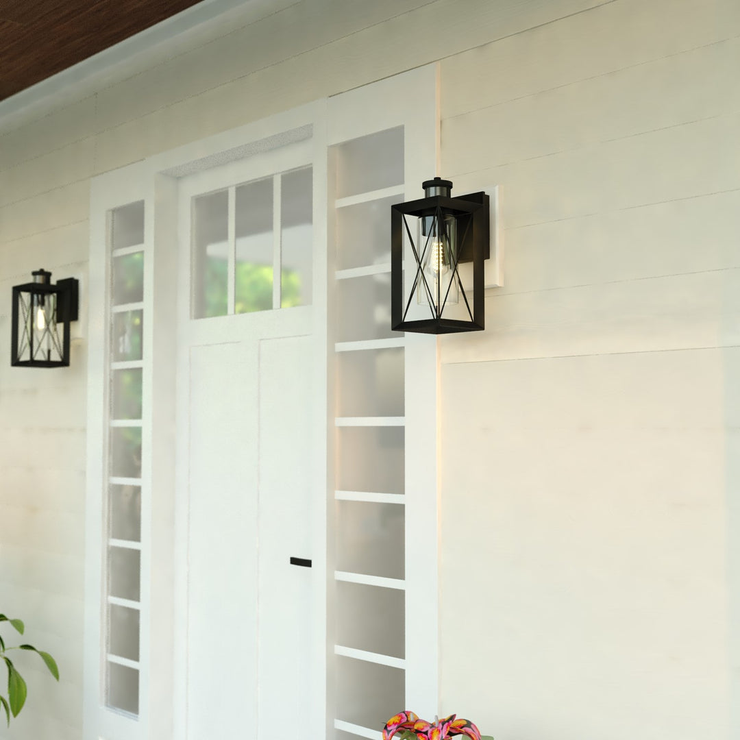 Dualux 6-In. W Outdoor Motion Sensor Wall Light Matte Black
