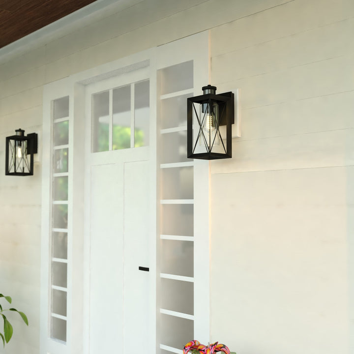 Dualux 6-In. W Outdoor Motion Sensor Wall Light Matte Black