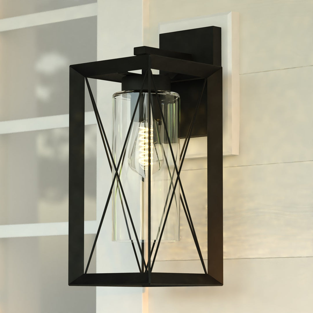 7-In. W Outdoor Wall Light Matte Black