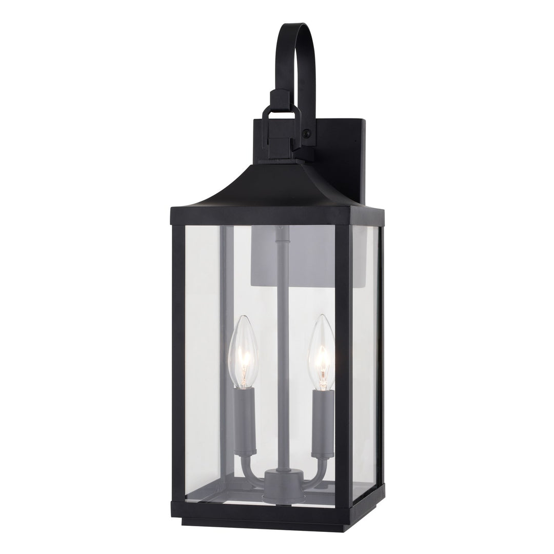 7-In. W 2 Light Outdoor Wall Light Textured Black by Vaxcel International
