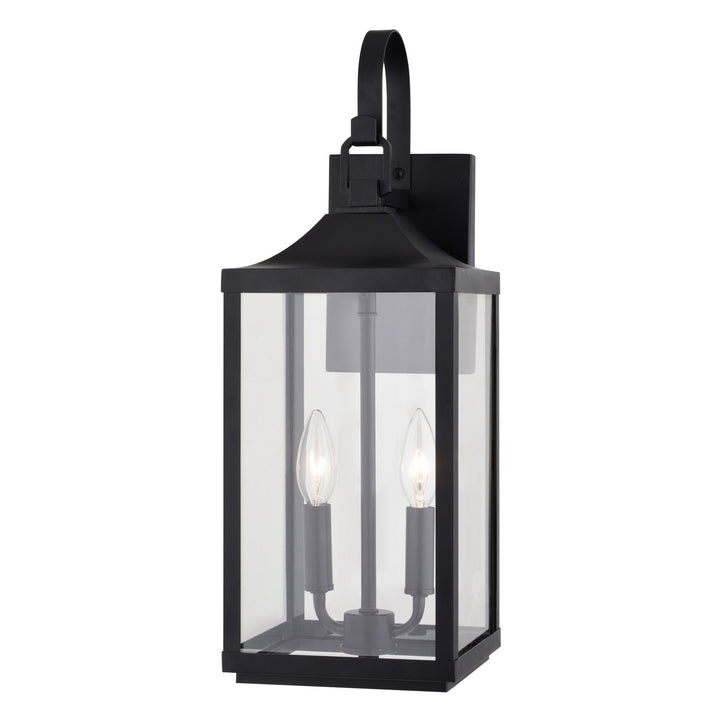7-In. W 2 Light Outdoor Wall Light Textured Black by Vaxcel International