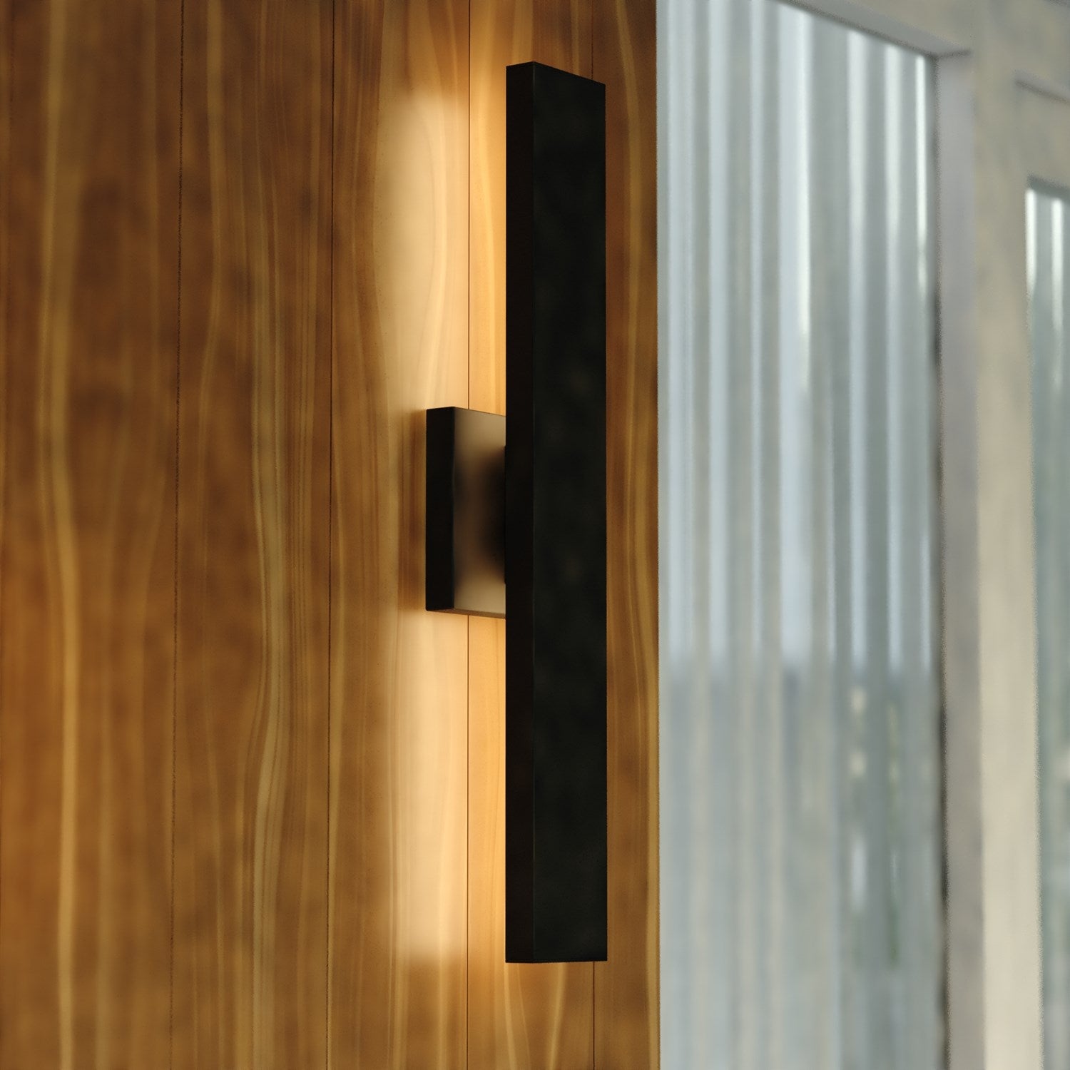 20-In. H Led Outdoor Wall Light Matte Black