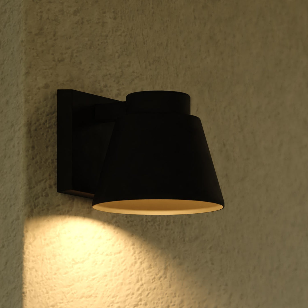 6-In. W Led Outdoor Wall Light Textured Black