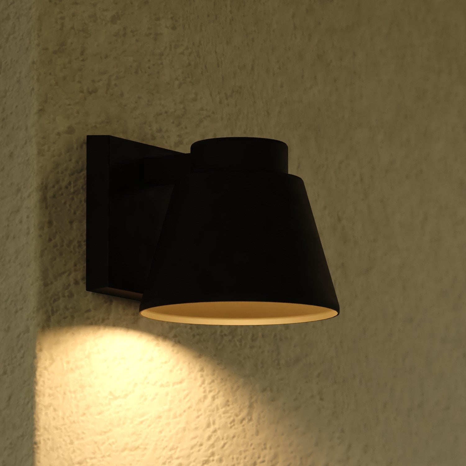 6-In. W Led Outdoor Wall Light Textured Black