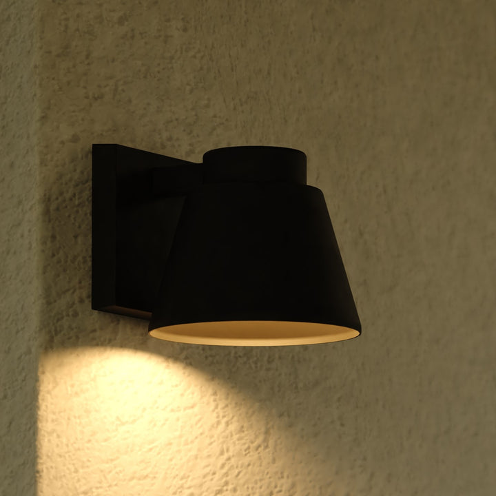 6-In. W Led Outdoor Wall Light Textured Black