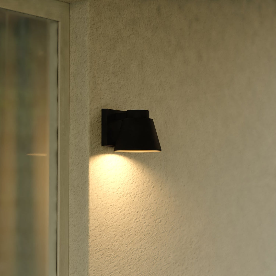 6-In. W Led Outdoor Wall Light Textured Black
