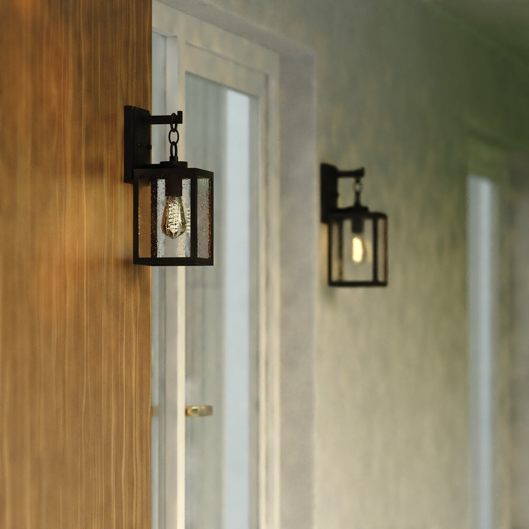 6-In. W Outdoor Wall Light Textured Black