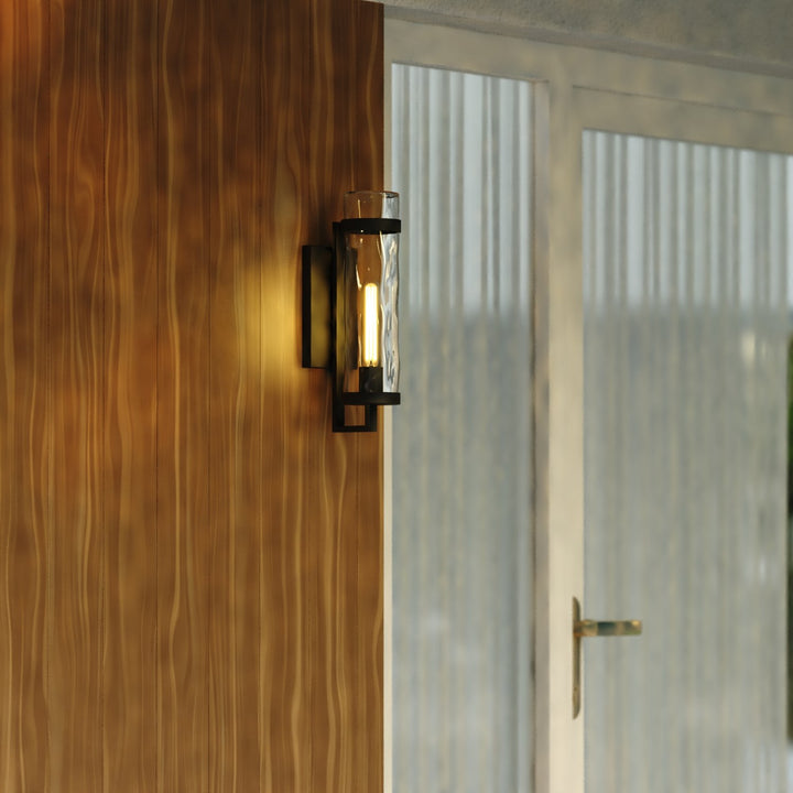 15.5-In. H Outdoor Wall Light Textured Black
