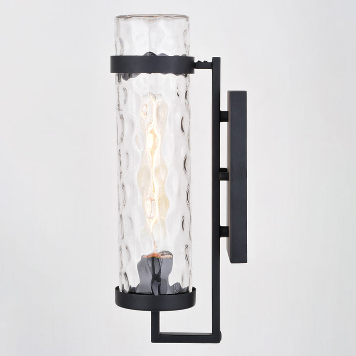 15.5-In. H Outdoor Wall Light Textured Black