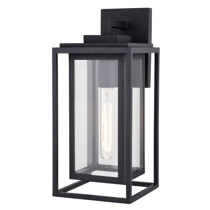7-In. W Outdoor Wall Light Textured Black by Vaxcel International