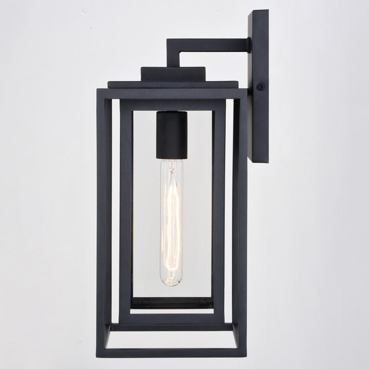 7-In. W Outdoor Wall Light Textured Black
