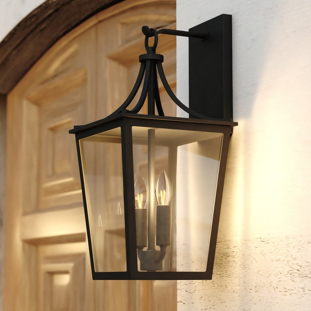9-In. W Outdoor Wall Light Matte Black