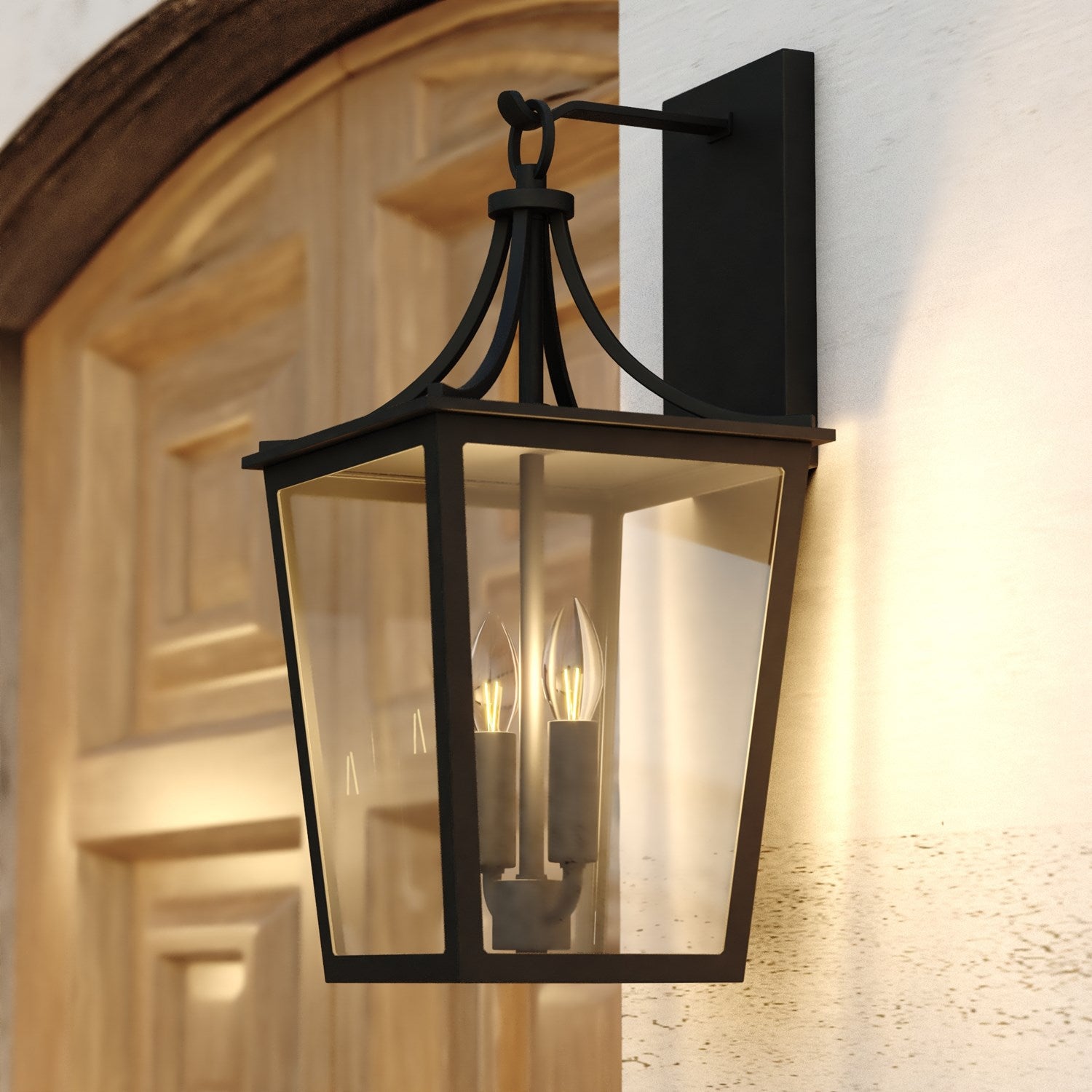 9-In. W Outdoor Wall Light Matte Black