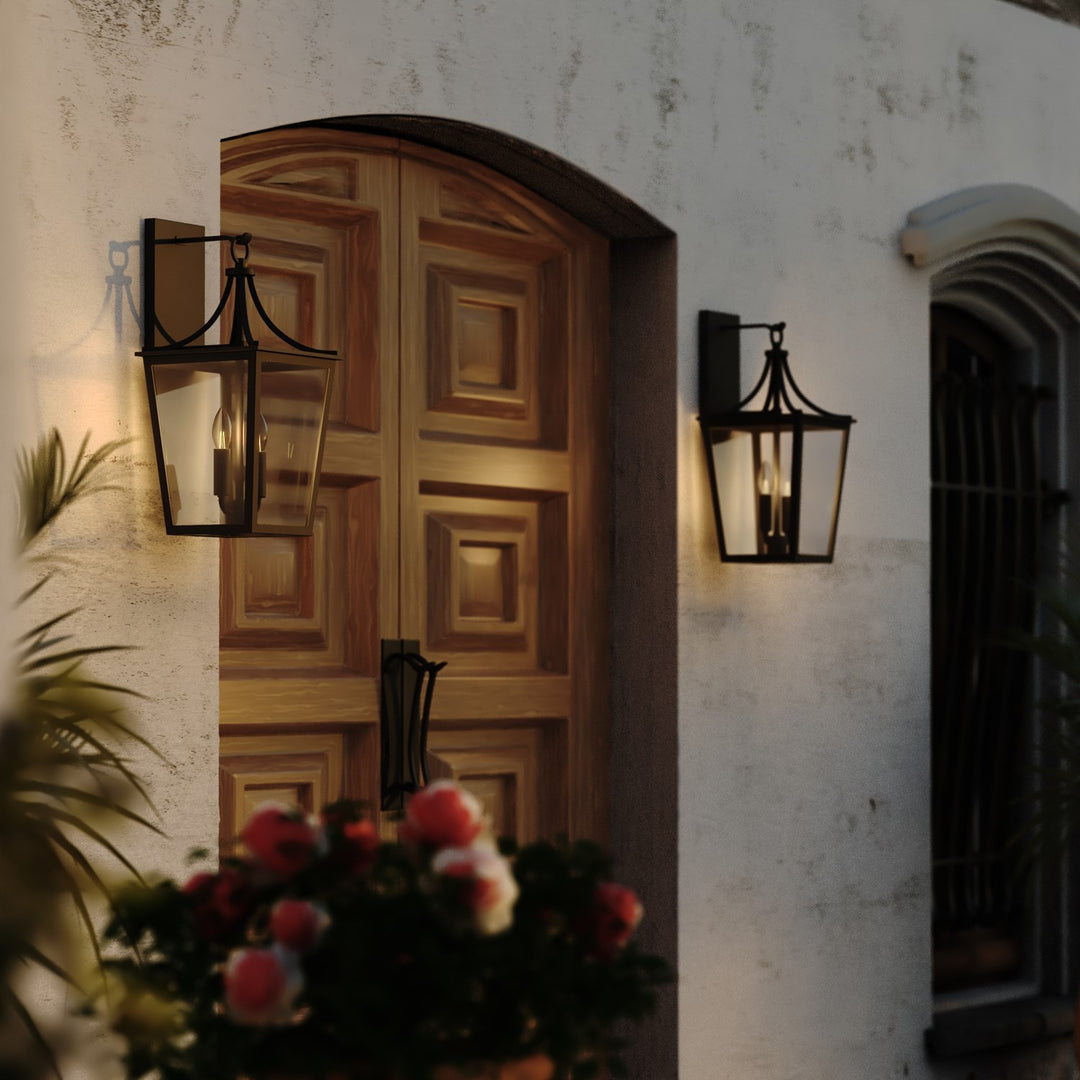 9-In. W Outdoor Wall Light Matte Black