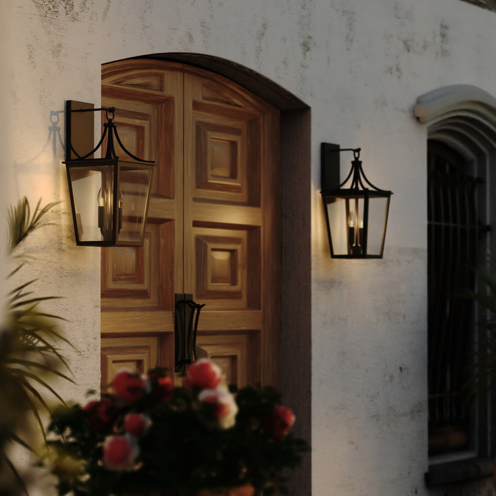 9-In. W Outdoor Wall Light Matte Black