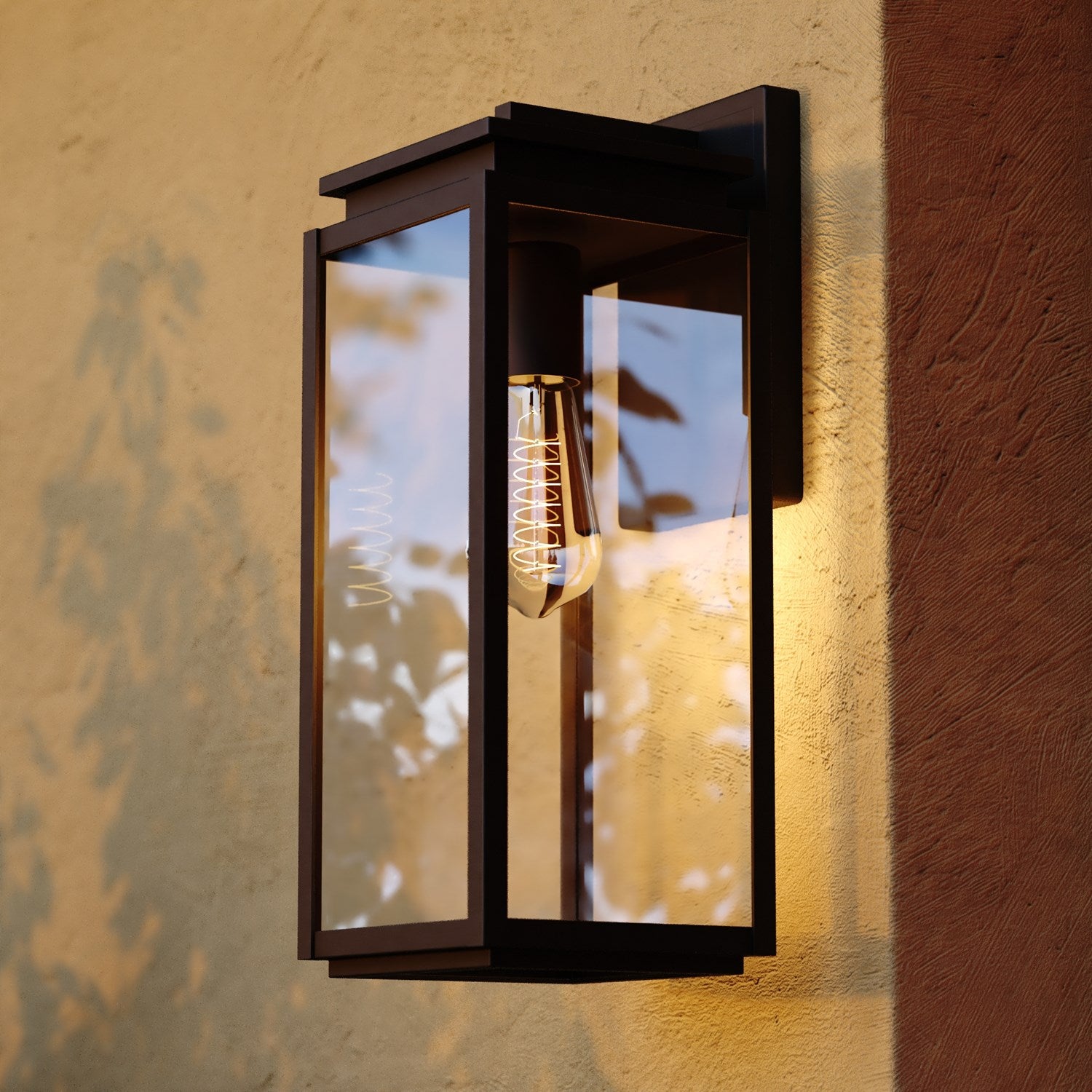 6-In. W Outdoor Wall Light Matte Black