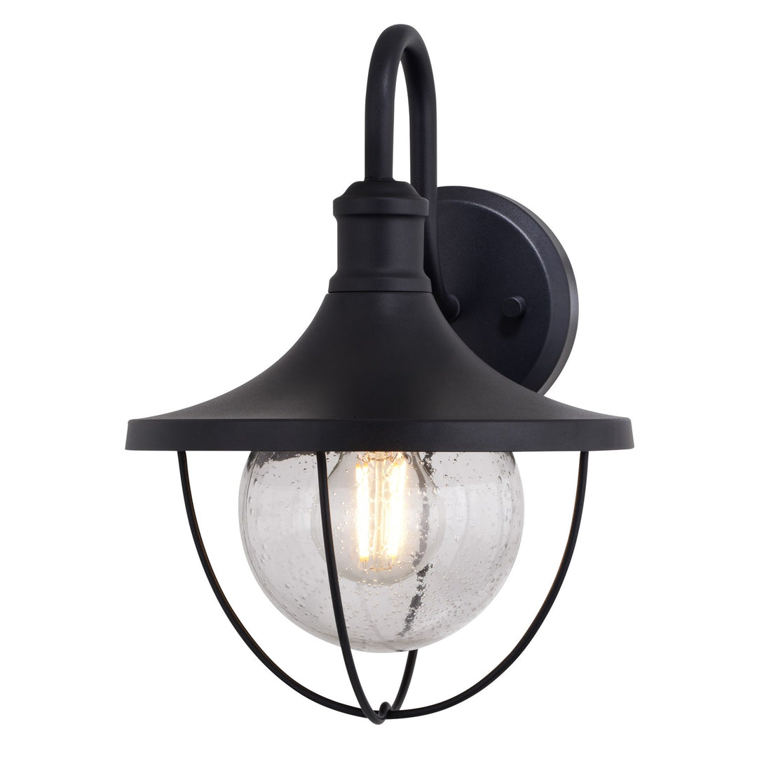 9-In. W Outdoor Wall Light Textured Black by Vaxcel International