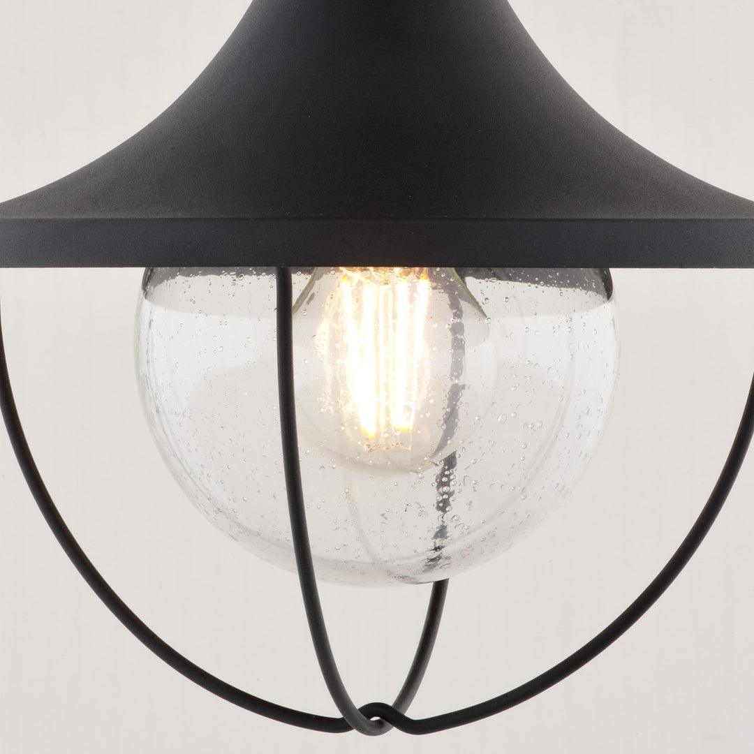 10-In. W Outdoor Semi-Flush Mount Textured Black
