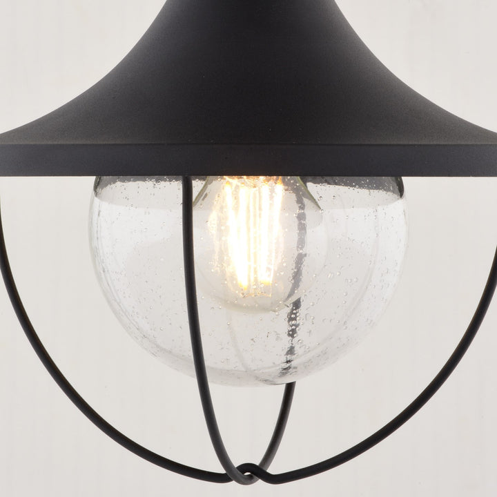 10-In. W Outdoor Semi-Flush Mount Textured Black