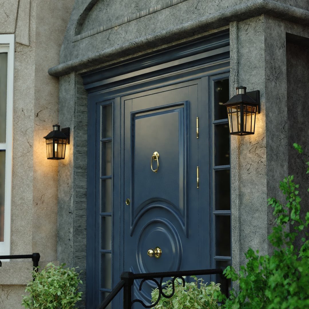 12.25-In. H Outdoor Motion Sensor Wall Light Textured Black