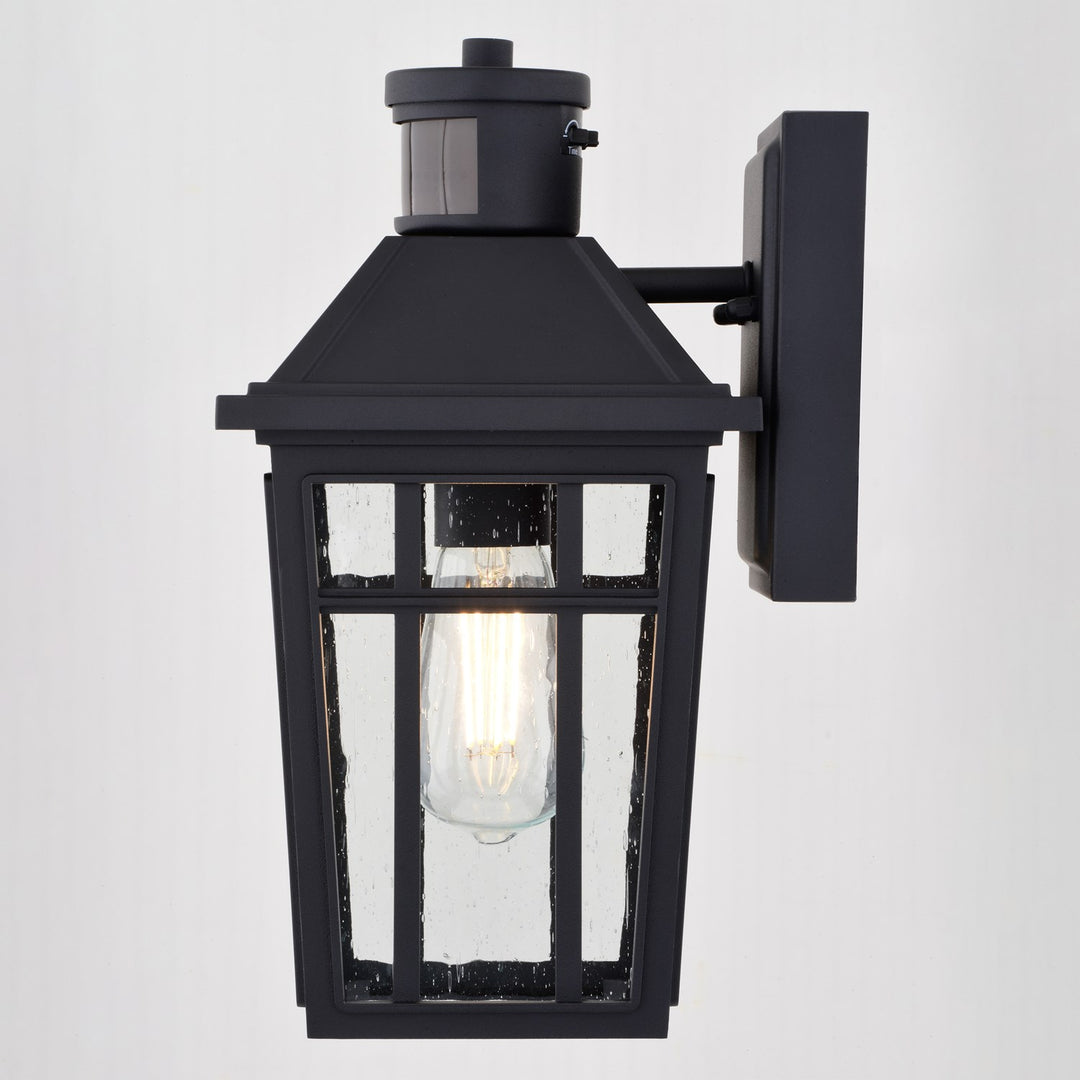 12.25-In. H Outdoor Motion Sensor Wall Light Textured Black