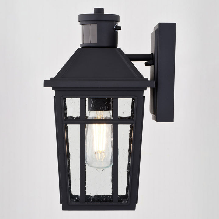 12.25-In. H Outdoor Motion Sensor Wall Light Textured Black