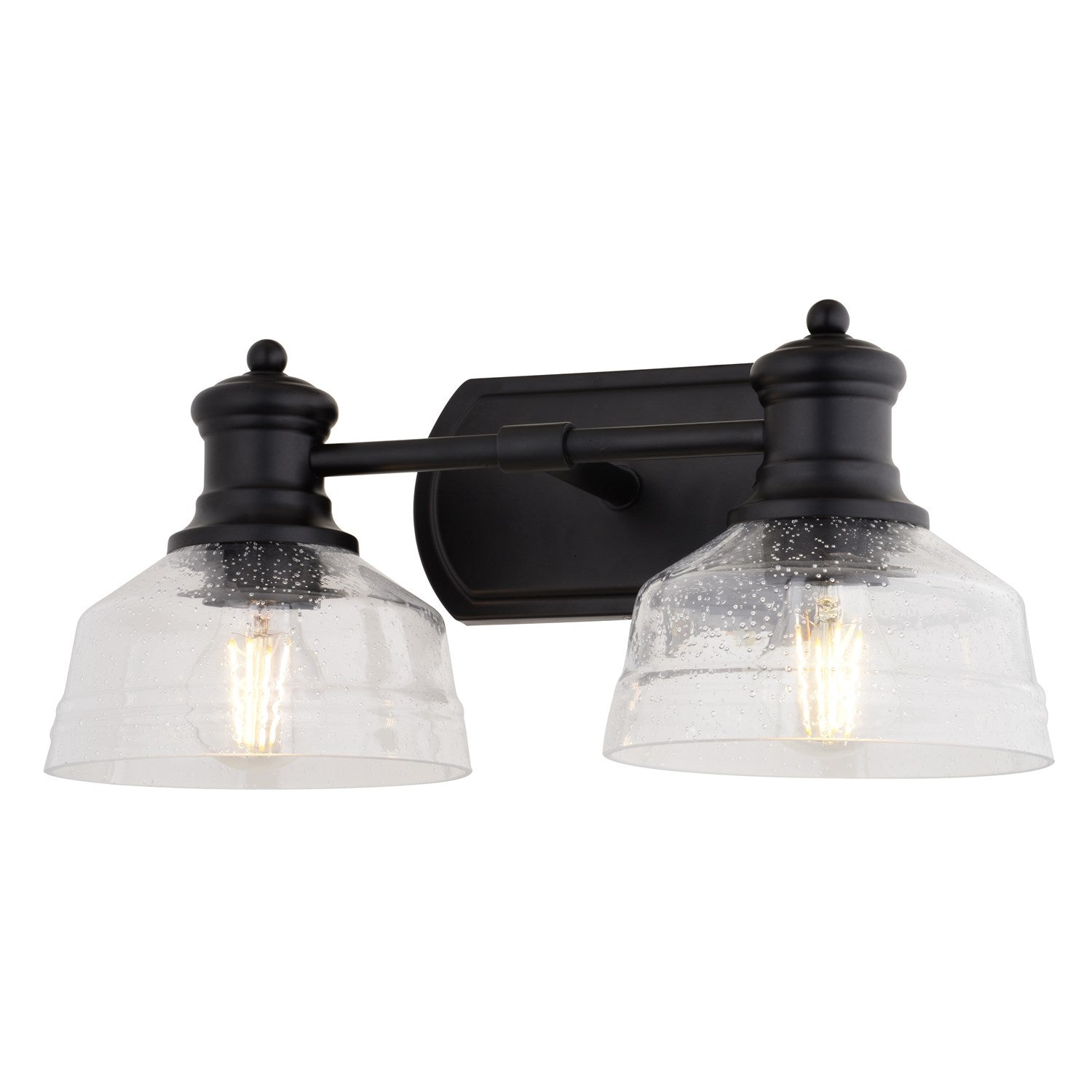 17-In. W 2 Light Vanity Light Black by Vaxcel International