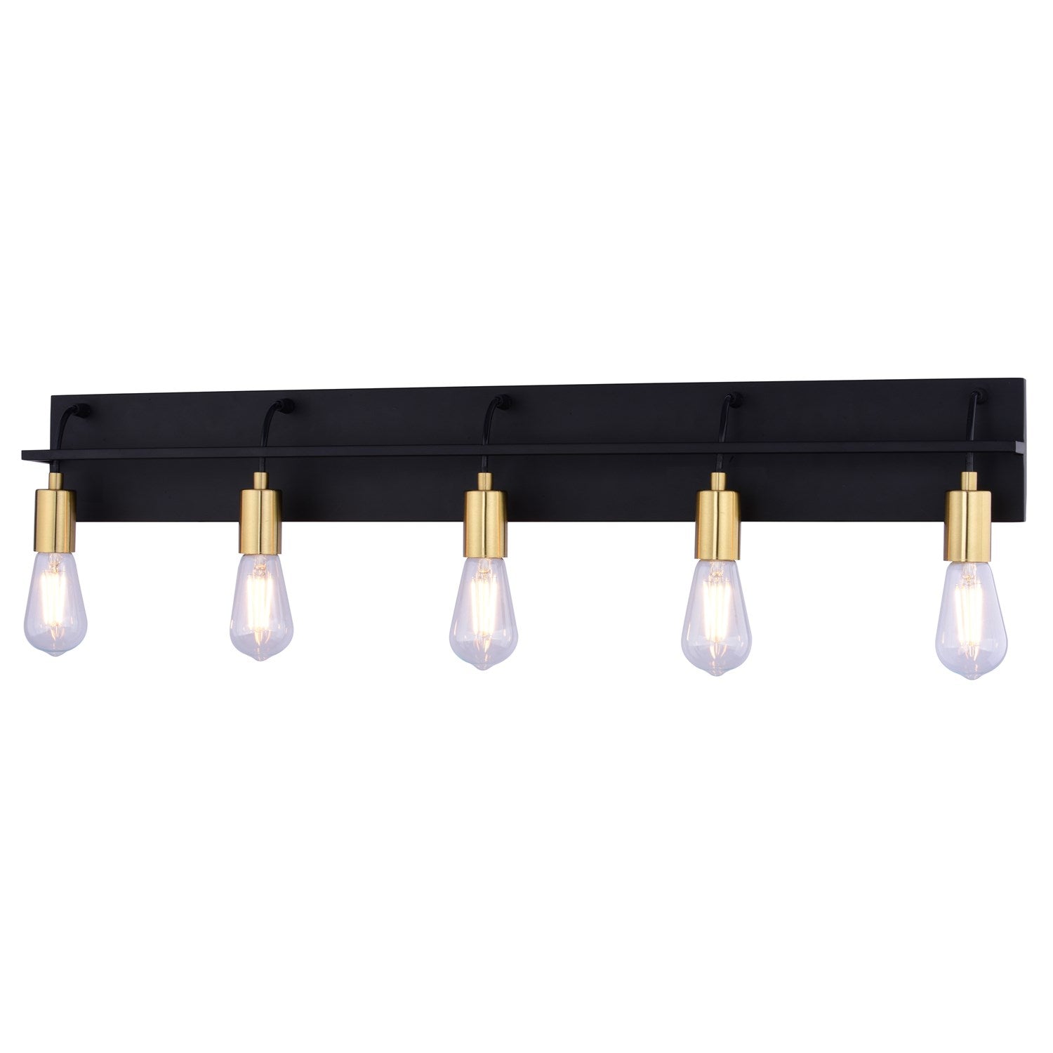 36-In. W 5 Light Vanity Black And Satin Brass by Vaxcel International