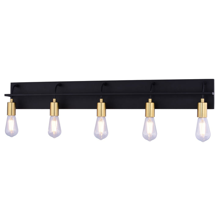 36-In. W 5 Light Vanity Black And Satin Brass by Vaxcel International