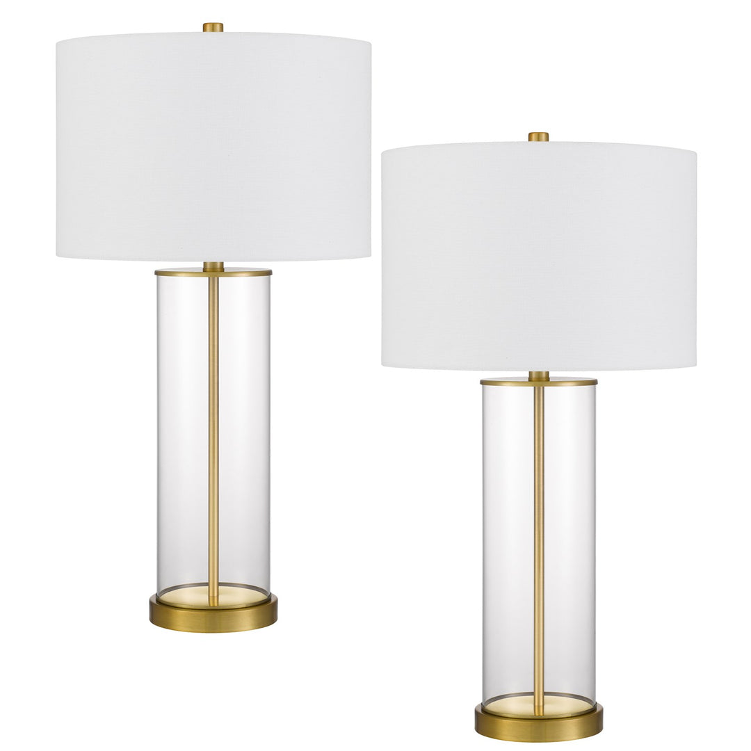 29" Height Antique Brass Glass Table Lamp by CAL Lighting