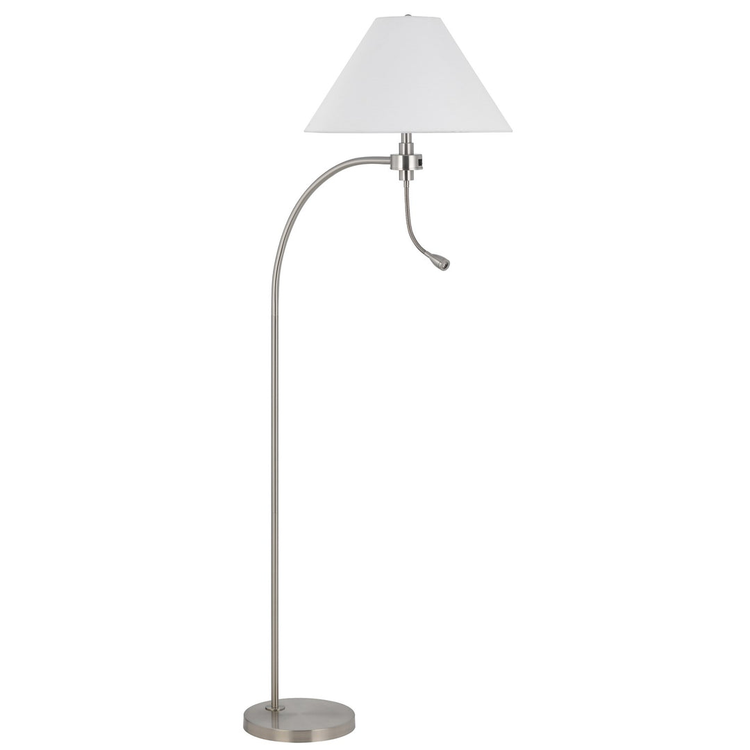 100W 3 Way  Mini Arc Metal Floor Lamp With Gooseneck 2W Led Reading Light by CAL Lighting