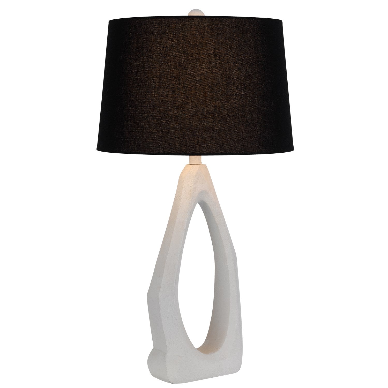 150W 3 Way  Resin Table Lamp With Black Hardback Fabric Shade
