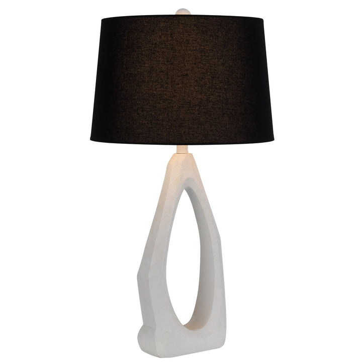 150W 3 Way  Resin Table Lamp With Black Hardback Fabric Shade