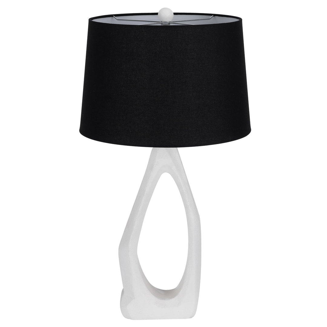 150W 3 Way  Resin Table Lamp With Black Hardback Fabric Shade
