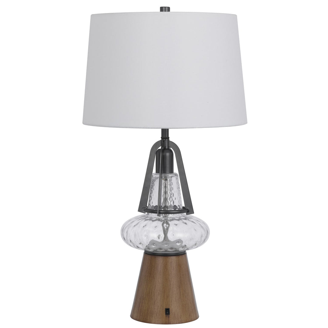 100W Led  Metal/Glass Table Lamp With 2W Led Night Light by CAL Lighting