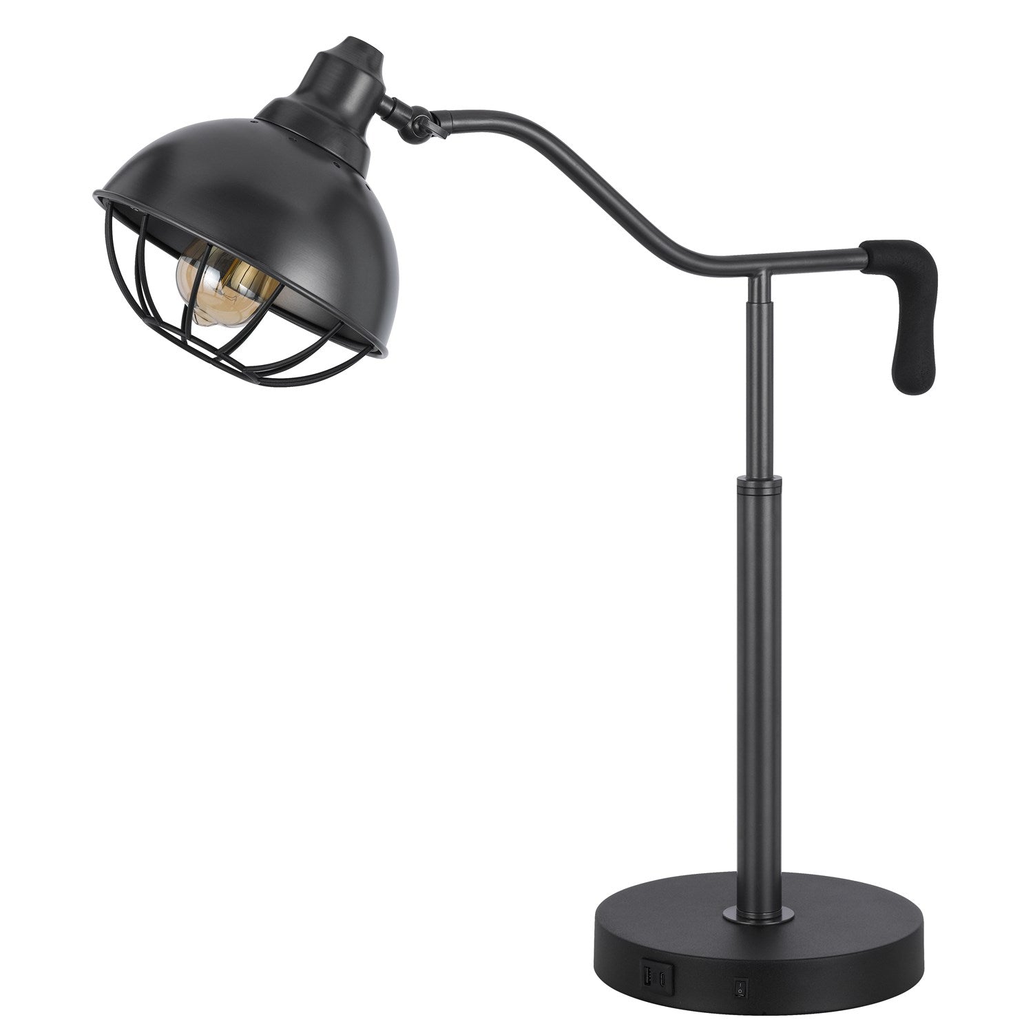 60W  Metal Desk Lamp With Adjustable Caged Shade by CAL Lighting