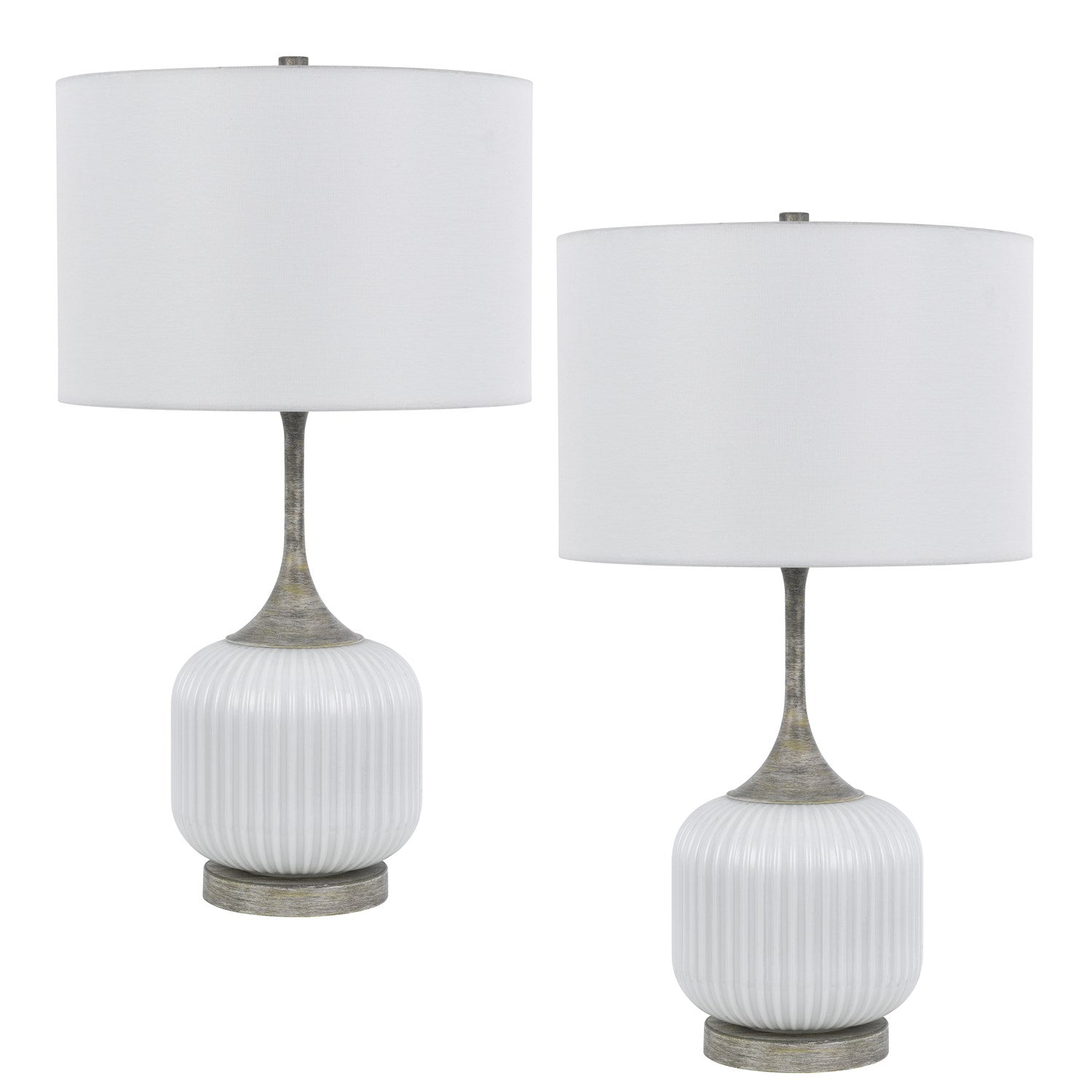 150W 3 Way  Metal/Glass Table Lamp. Sold In Pairs by CAL Lighting