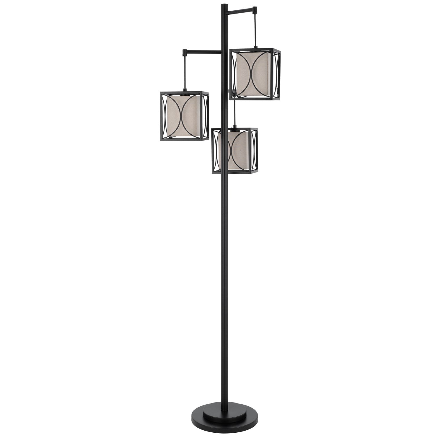 60W X 3  Metal Floor Lamp With Metal Framed Fabric Shades by CAL Lighting