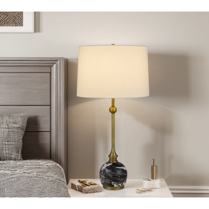 150W 3 Way  Metal Table Lamp With Marble Stone Base