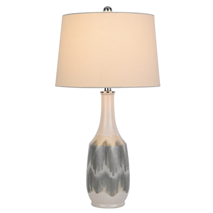 150W 3 Way  Ceramic Table Lamp With Hardback Fabric Shade