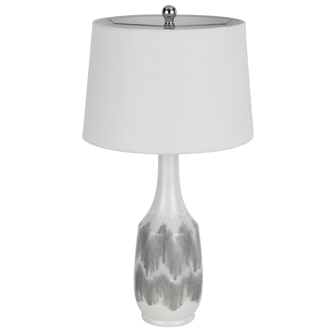 150W 3 Way  Ceramic Table Lamp With Hardback Fabric Shade