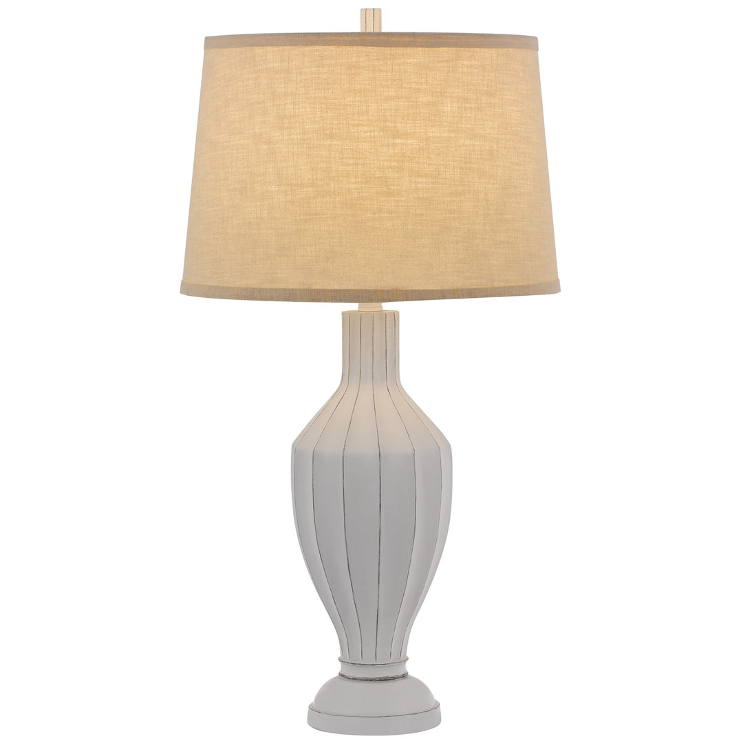 150W 3 Way  Resin Table Lamp With Hardback Fabric Shade