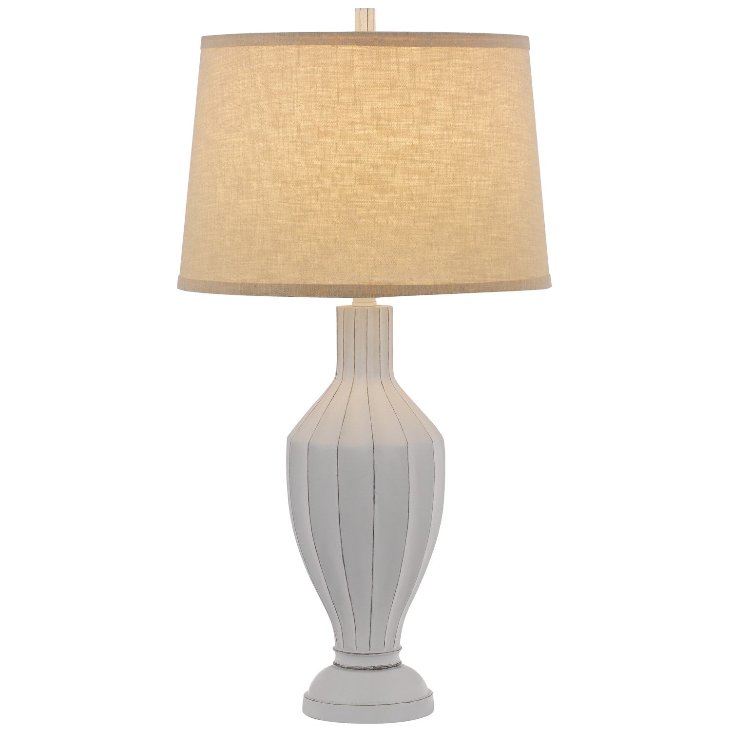 150W 3 Way  Resin Table Lamp With Hardback Fabric Shade