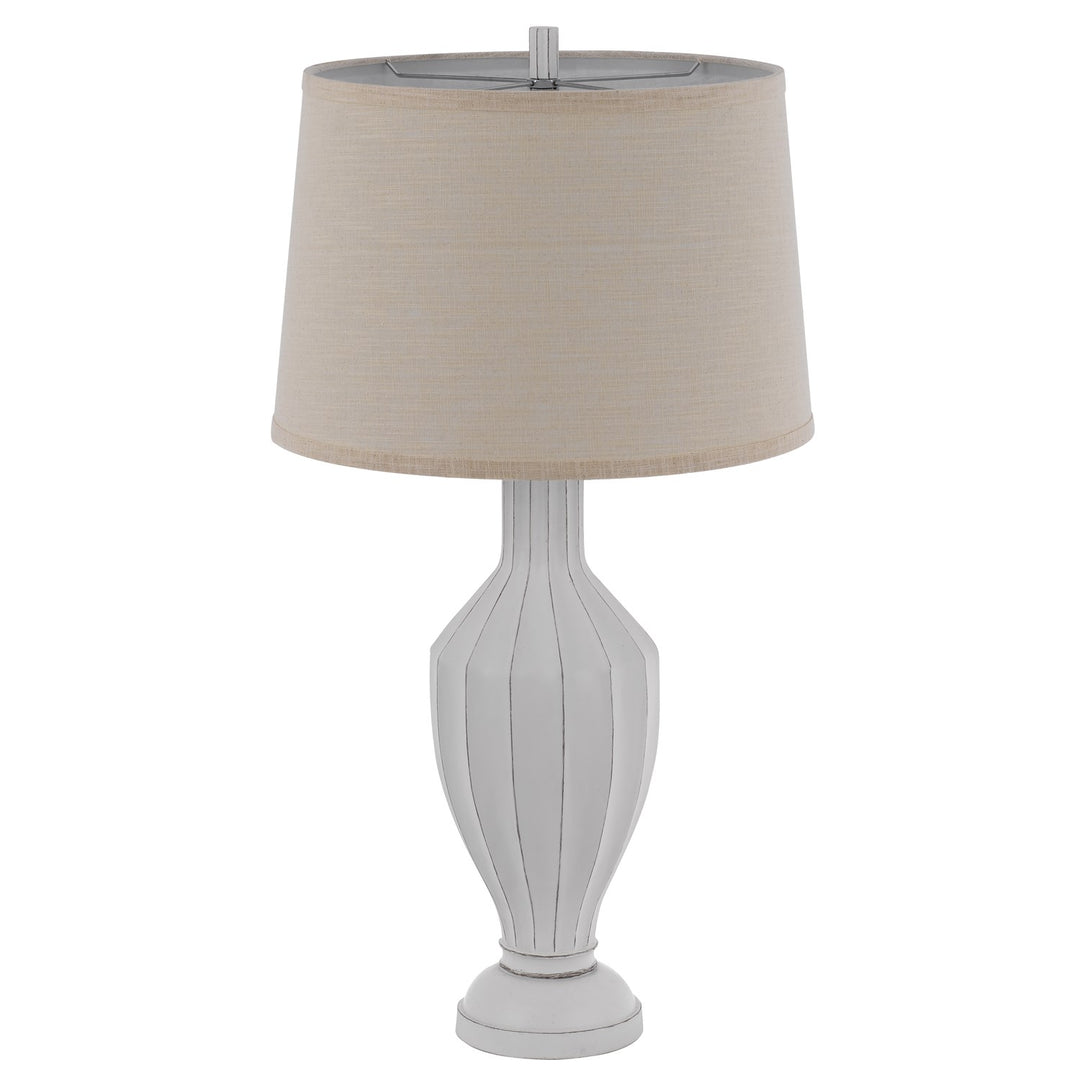 150W 3 Way  Resin Table Lamp With Hardback Fabric Shade