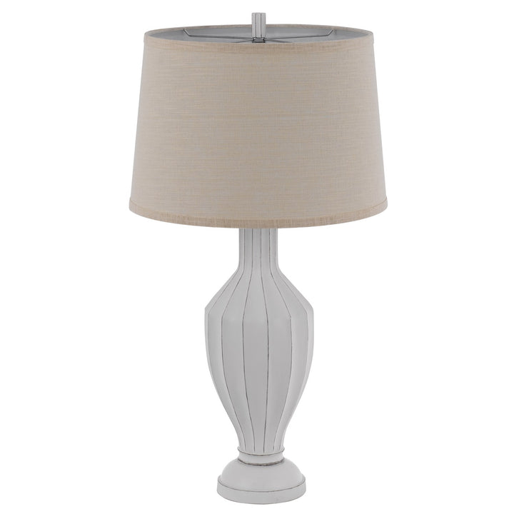 150W 3 Way  Resin Table Lamp With Hardback Fabric Shade