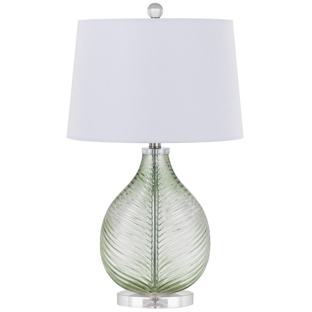 150W 3 Way  Glass Table Lamp With Hardback Fabric Shade by CAL Lighting