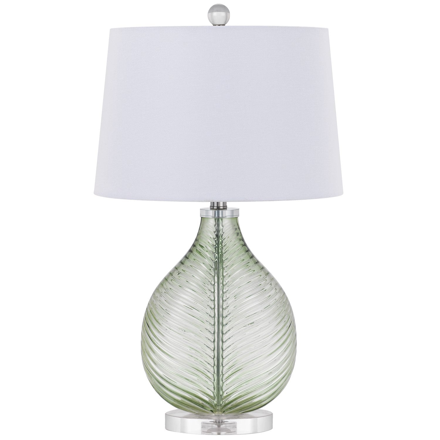 150W 3 Way  Glass Table Lamp With Hardback Fabric Shade by CAL Lighting