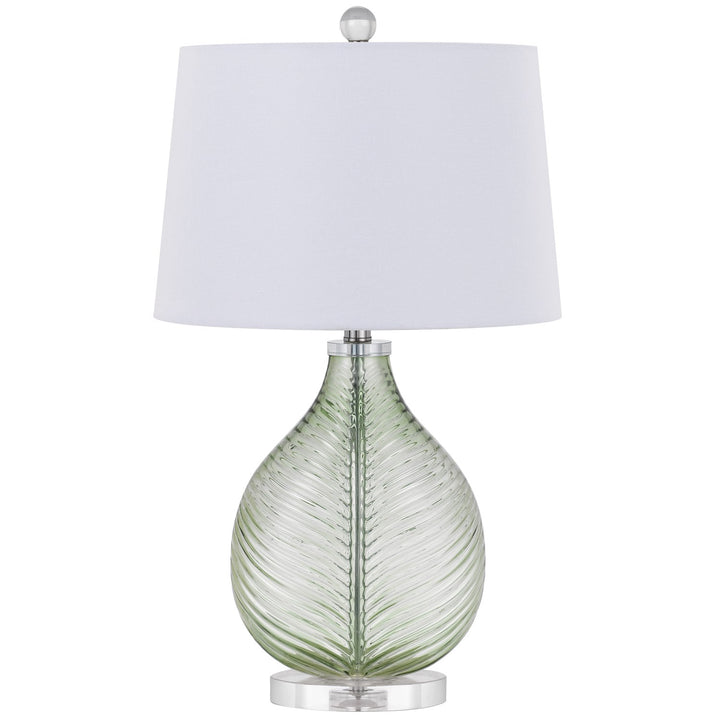 150W 3 Way  Glass Table Lamp With Hardback Fabric Shade by CAL Lighting